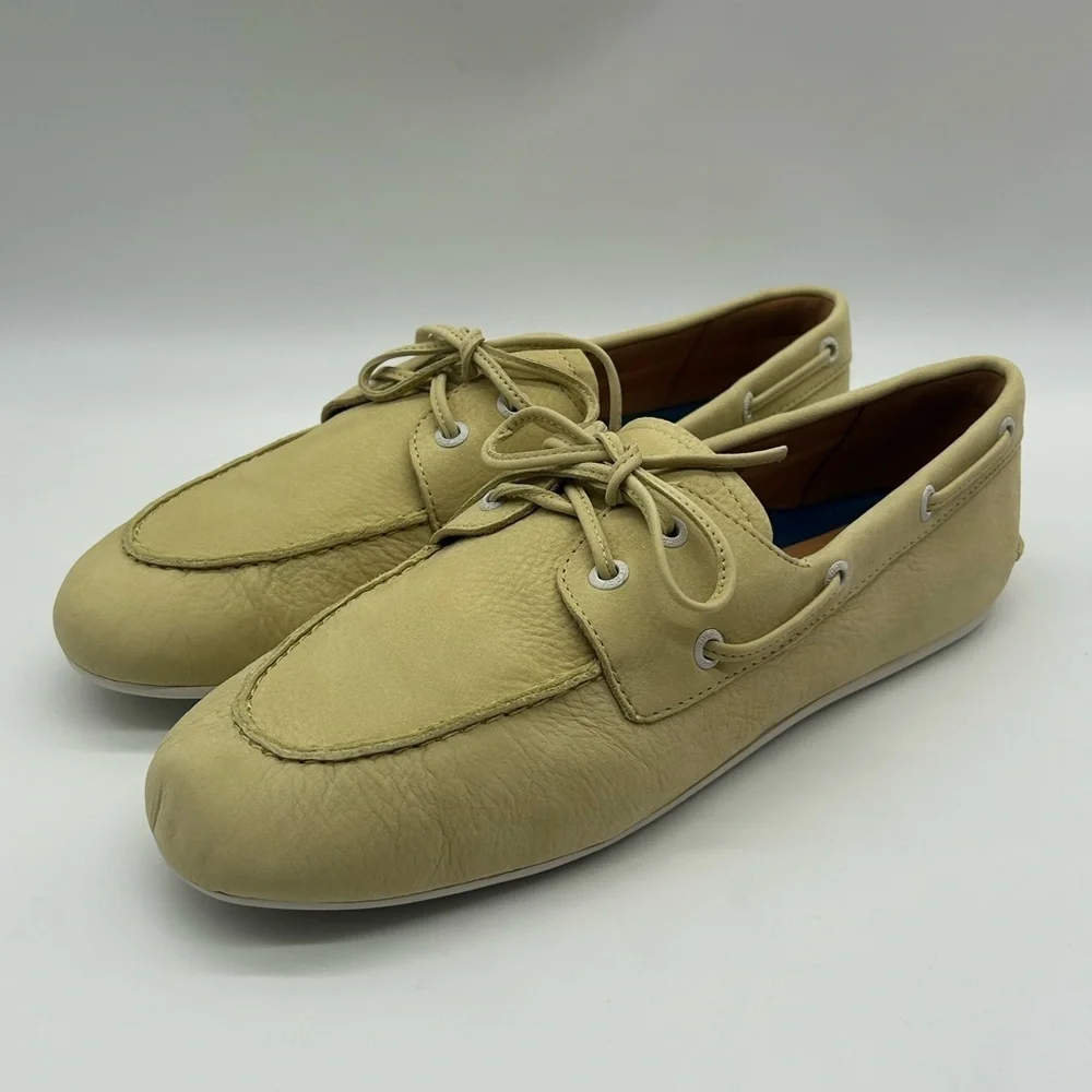 Sperry Slimboat Leather Boat Shoes Light Yellow Women’s US Size 11 New With Box